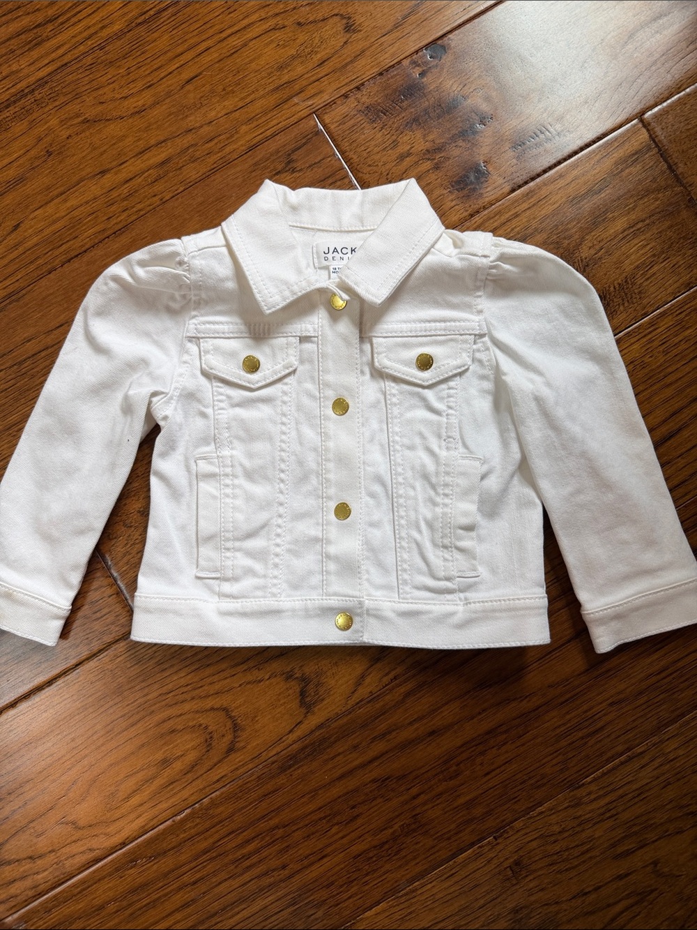 Girls' White Button-Front Jacket